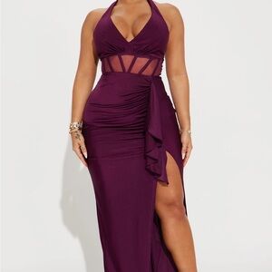 Fashion Nova Deep Purple Maxi Dress